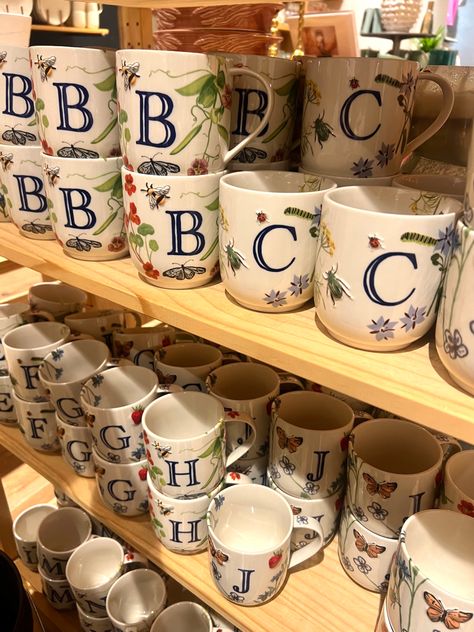 #anthropologie #anthro #anthrofave #anthropologiehome #mugs #mug #cup #letter #alphabet #strawberry #floral #bee #butterfly #cottagecore #coquette #kitchen #kitchenmakeover #aesthetic #tumblr #dish #kitchenware #shopping #anthroliving Coquette Kitchen, Butterfly Cottagecore, Mugs Aesthetic, Anthropologie Mugs, Letter Mugs, Anthropologie Home, Cottagecore Coquette, 2nd Year, Aesthetic Tumblr