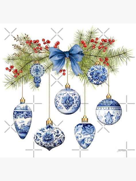 "Blue Chinoiserie Christmas A" Canvas Print for Sale by Jean Plout | Redbubble Chinoiserie Art, Chinoiserie Christmas, Blue Chinoiserie, Blue And White Chinoiserie, Christmas Cards Handmade, A Pillow, Christmas Art, Pillow Design, Pillow Sale