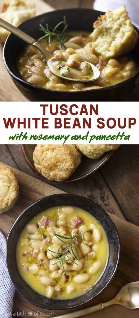 Italian Bean Soup, Cannellini Beans Soup, Tuscan White Bean Soup, Tuscan White Bean, Tuscan Bean Soup, Bean And Bacon Soup, Pregnancy Meal Plan, Tuscan Soup, Bacon Soup