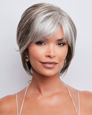 Storm (Exclusive) | Synthetic Wig by Noriko - Best Wig Outlet Noriko Wigs, Feathered Fringe, Short Layered Bob, Strawberry Blonde Highlights, Wig Outlet, Vivica Fox Wigs, Ponytail Hair Piece, Light Blonde Highlights, Best Wig Outlet