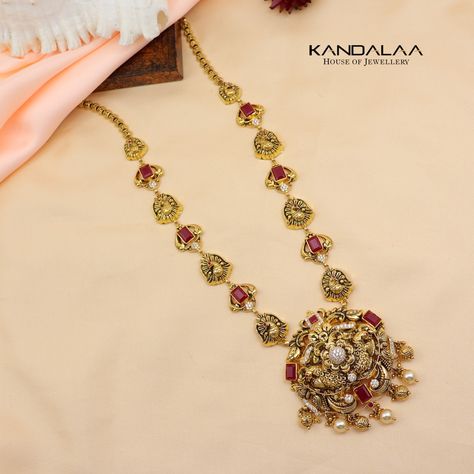 Kandalaa Jewellery, Diamond Wedding Jewelry, Long Necklaces, Gold Long Necklace, Gold Necklace Designs, Necklace Designs, Diamond Wedding, Long Necklace, Wedding Jewelry