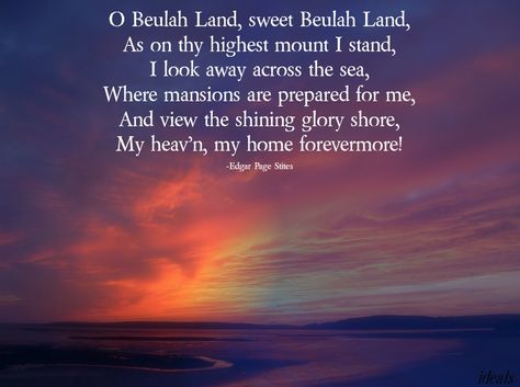 O Beulah Land Beulah Land, Praise Songs, The Shining, Christian Music, Inspirational Words, Bible, Songs, Music