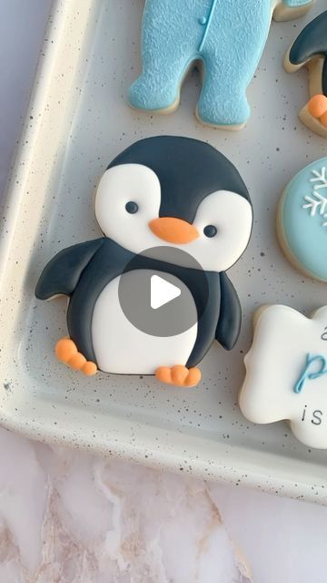 🌙 baked with magic since 2017 ✨ on Instagram: "A little penguin is on the way 🐧❄️🍼
.
.
.
#penguincookies #winterwonderlandbabyshower #orlandocustomcookies #orlandocookies #penguinparty" Penguin Sugar Cookies Decorated, Penguin Cakesicles, Penguin Decorated Cookies, Penguin Cookies Royal Icing, Penguin Sugar Cookies, Penguin Party Plates, Penguin Cookies, Penguin Baby Showers, Penguin Party