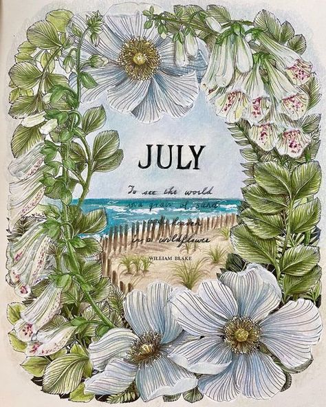 Inés Witherspoon (@ineswitherspoon) | Instagram July Illustration, July Aesthetic, Leila Duly, Illustration Calendar, Seasons In The Sun, Watercolor Art Face, Basford Coloring, Art Calendar, Johanna Basford