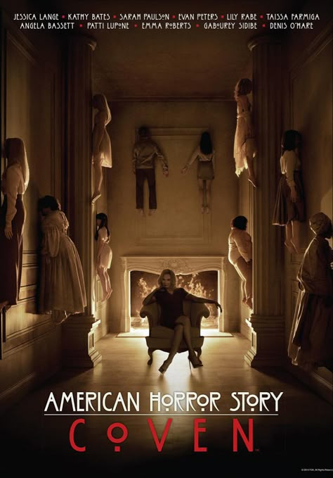 American Horror Story Poster, American Horror Story Art, American Horror Story 3, Ahs Coven, Nicky Larson, Horror Collection, American Horror Story Seasons, American Horror Story Coven, Seasons Posters