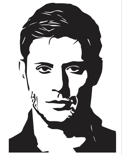 Dean Winchester Supernatural .SVG file perfect for Cricuit and Silhouette Dean Winchester Drawing Easy, Supernatural Silhouette, Dean Winchester Drawing, Supernatural Svg, Supernatural Show, Winchester Brother, Dean Winchester Supernatural, Supernatural Drawings, Animal Outline