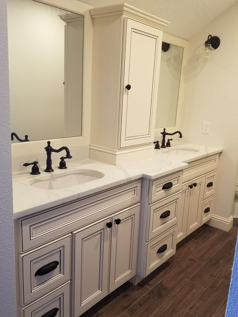 Antique White Bathroom Cabinets, Lillyann Cabinets, White Cabinets Bathroom, Cheap Bathroom Vanities, Custom Bathroom Cabinets, Lily Ann Cabinets, Vanity Cabinets, Custom Bathroom Vanity, Bath Redo