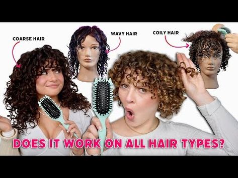 TESTING THE VIRAL BOUNCE CURL DEFINE STYLING BRUSH ON WAVY, CURLY AND COILY HAIR - YouTube Bounce Curl, Hair Things, Coily Hair, Coarse Hair, Styling Brush, Hair Remedies, Curly Hair Care, Professional Hair, The Hype