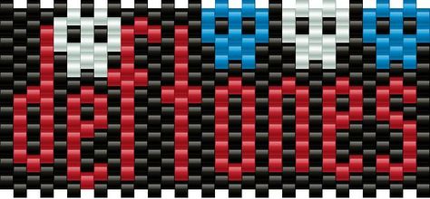 Deftones Kandi Pattern Deftones Pixel Art, Bracelet Bead Patterns, Kandi Cuff Patterns, Kandi Inspo, Diy Kandi Bracelets, Kandi Cuffs, Pony Bead Bracelets, Pony Bead Crafts, Diy Kandi