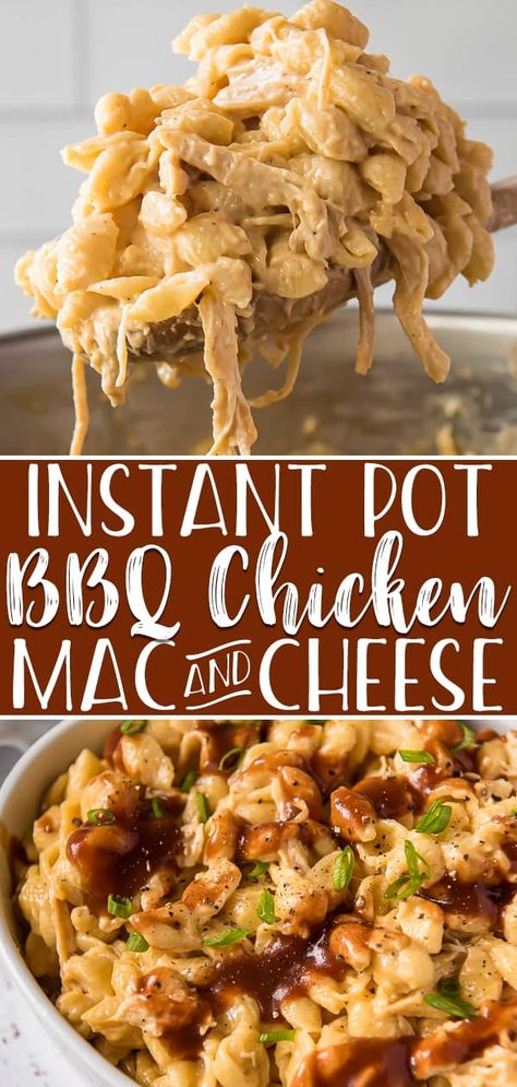 Try something different at your next cookout with BBQ Chicken Mac and Cheese made in your Instant Pot! This one pot side dish combines everything you love about creamy, cheesy pasta and leftover grilled chicken in a uniquely yummy 30-minute recipe! Bbq Chicken Mac And Cheese, Picnic Chicken, Leftover Grilled Chicken, Instant Pot Bbq Chicken, Chicken Mac And Cheese Recipe, Creamy Cheesy Pasta, Bbq Chicken Pasta, Chicken Mac And Cheese, Bbq Chicken Crockpot