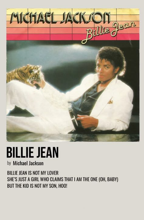 minimal polaroid song poster for billie jean by michael jackson Michael Jackson Album Covers, Mj Songs, Billie Jean Michael Jackson, Michael Jackson Poster, Billy Jean, Song Posters, Michael Jackson Wallpaper, Music Poster Ideas, Vintage Music Posters