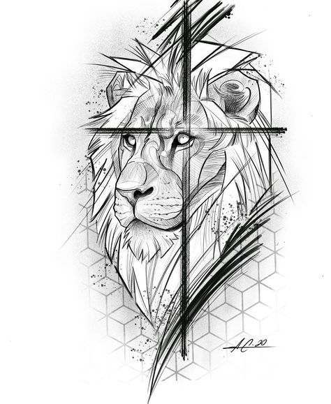 4,583 Me gusta, 29 comentarios - COJACK 🇧🇷 (@andrecojack) en Instagram: "enjoy 😉🇧🇷🤟 . . #tattoo  #tatuagem #bh #brasil #usa #2020" Geometric Lion Tattoo, Lion Art Tattoo, Catrina Tattoo, Lion Sketch, Christ Tattoo, Lion Tattoo Sleeves, Geometric Lion, Lion Head Tattoos, Leo Tattoos