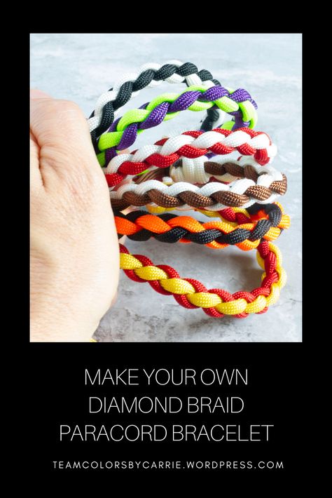 Diy Football Bracelets, Football Game Attire, Football Mom Outfit, Braided Paracord, Team Bracelets, Football Bracelet, Football Diy, Overhand Knot, Diy Braids