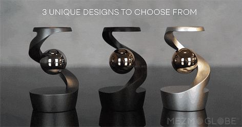 Mezmoglobe Luna - Gravity Defying Kinetic Desk Toy by MEZMOGLOBE — Kickstarter Kinetic Toys, Desktop Gadgets, Geek Toys, Desk Toy, Eye Tricks, Desk Toys, Diy Cardboard, Optical Illusion, Diy Toys