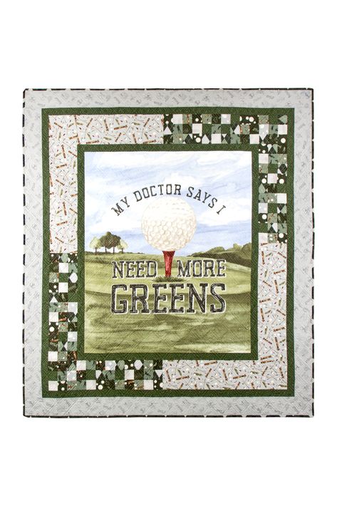 Golf Days – Panel Quilt – Riley Blake Designs Golf Quilt Ideas, Golf Theme Quilt Patterns, Border For Panel Quilt, Panel Quilt Patterns Quilting Books Patterns And Notions, Riley Blake Panel Quilt Patterns, Riley Blake Snowman Panel, Golf Quilt, Golf Day, Golf Lover