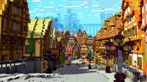 ArtStation - Townsquare, Alex B Minecraft Alley, Apartment Minecraft, Minecraft W, Minecraft Kingdom, Town Building, Minecraft Cottage, Minecraft Castle, Minecraft Medieval, Minecraft City