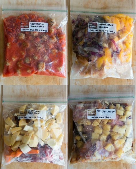 25 Freezer Slow Cooker Meals Freezer Bag Meals, Freezer Dinners, Slow Cooker Freezer Meals, Freezer Friendly Meals, Freezable Meals, Freezer Meal Planning, Make Ahead Freezer Meals, Crock Pot Freezer, Crockpot Dinners