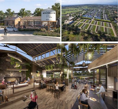 SanDiegoVille: Fox Point Farms "Agrihood" Community To Bring Organic Farm, Brewery & Truly Farm-To-Table Restaurant To San Diego Farm Brewery, Agro Tourism, Farm To Table Restaurant, Restaurant Opening, Shea Homes, Farm Restaurant, Bocce Court, Table Restaurant, Drinks Bar