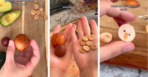 How to Turn Avocado Pits Into Adorable, All-Natural Buttons Avocado Pit Buttons Diy, Avocado Pit Buttons, Avocado Buttons, Avocado Pits, Avocado Seed, Natural Buttons, Button Craft, Diy Buttons, Green City