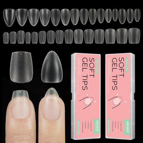 PRICES MAY VARY. 🎀【Professional Soft Gel Nail Tips】 Crafted from high-quality soft gel material is flexible and not easy to break, are very similar to real nails and will give you the most comfortable and natural wearing experience, so you don't need to worry about typing, doing housework, or holding things in daily life. 💝【Salon-quality Nail】Soft gel nails feature an inner matte texture and a thicker front edge and thinner back edge, The unique design offers improved friction and no bubbles w Amazon Gel Nail Kit, Soft Gel Nails, Manicure Diy, Gel Nail Tips, Gel Acrylic Nails, Gel Nail Kit, Almond Nail, Gel Art, Nail Forms