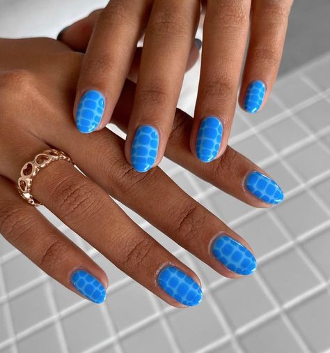 Simple Gel Nails, Summery Nails, Acrylic Nails Designs, Cute Gel Nails, Her Nails, Blue Nail, Nail Swag, New Nails, Short Acrylic Nails Designs