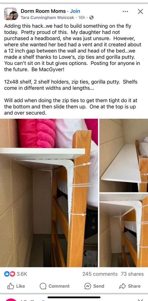 Dorm Room Privacy, Dorm Hacks, Shelf Holders, Room Mom, Dorm Ideas, Dorm Room Ideas, Build Something, House Rooms, Dorm Rooms