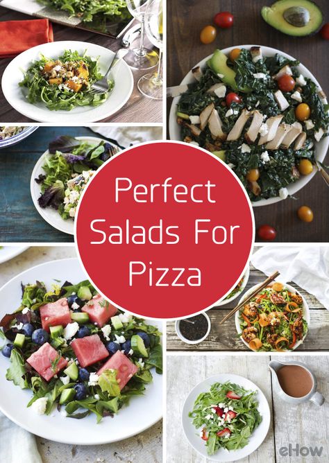 Because even though pizza is good all on its own, you know a little green goes a long way! These salads are perfect pairs with whatever pizza you're craving! http://www.ehow.com/list_7153384_salads-accompany-pizza.html?utm_source=pinterest.com&utm_medium=referral&utm_content=curated&utm_campaign=fanpage Salads Recipes To Go With Pizza, Salad Recipes With Pizza, Salads That Go Well With Pizza, Best Salads To Go With Pizza, Salad Recipes For Pizza Night, Salad That Goes With Pizza, Salad With Pizza Side, Best Salad To Serve With Pizza, Pizza And Salad Party Ideas