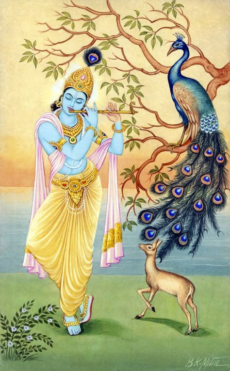 Krishna Playing Flute, Buda Wallpaper, Hindu Cosmos, Arte Yoga, Playing Flute, Krishna Drawing, Shree Krishna Wallpapers, Lord Krishna Hd Wallpaper, Radha Painting