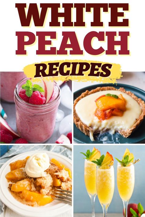 White Peaches Recipes, White Peach Recipes, Peach Recipes Dessert, Homemade Coffee Cake, Fresh Peach Recipes, White Peaches, Peach Dessert Recipes, Peach Recipes, Peach Puree