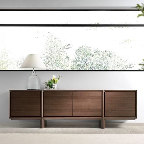 London Collection Contemporary Walnut Veneer Designer Buffet Walnut Cabinet, Luxury Sideboard, Contemporary Sideboard, Contemporary Cabinets, Sideboard Designs, Contract Furniture, Modern Room, Home Decor Trends, Interior Design Styles