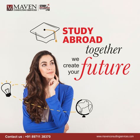 🌍 Together, we'll create a global chapter in your success story. Get thrilled, get ready, because your future awaits! 🚀 #StudyAbroad #YourFutureIsOurMission" Get in touch with us for expert counselling at +91 89711 38370 or visit www.mavenconsultingservices.com For more Information regarding Study Abroad. Study In Abroad Poster Design, Study In Abroad, Africa Poster, Abroad Study, Overseas Education, Cover Art Design, Success Story, West Africa, Study Abroad