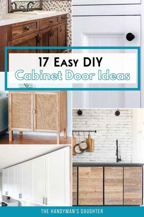 Want to make your own cabinet doors, but don't know where to start? Check out these easy DIY cabinet door ideas in a huge range of styles! Diy Cabinet Doors Makeover, Diy Cabinet Doors Easy, Kitchen Cabinet Doors Makeover, Update Cabinet Doors, How To Make Cabinet Doors, Kitchen Cabinet Door Ideas, Diy Kitchen Cabinet Doors, Flat Cabinet Doors, Diy Shaker Cabinets