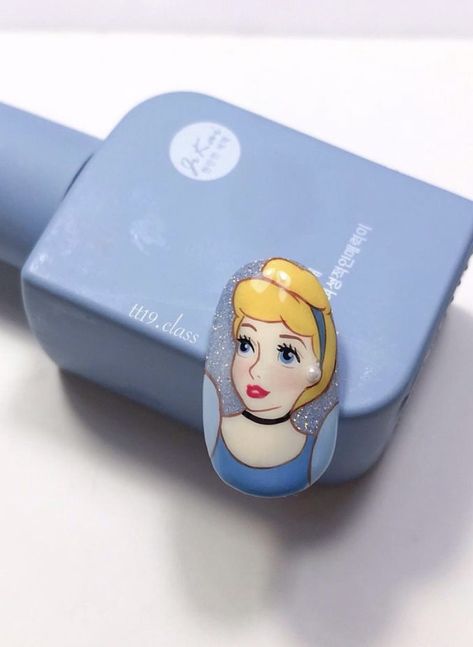 Disney Princess Nail, Disney Princess Nail Art, Panda Nail Art, Cinderella Nails, Disney Princess Nails, Cartoon Nail Designs, Nail Art Printer, Mickey Nails, Fake Nails Designs