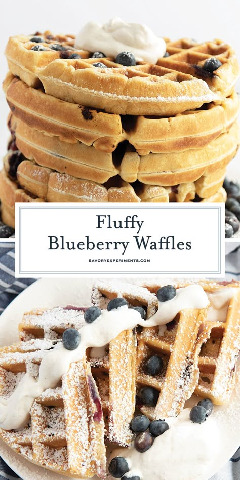 Blueberry Waffle Recipe, Waffles From Scratch, Blueberry Waffles Recipe, Blueberry Waffle, Homemade Blueberry Syrup, Berry Waffles, Cinnamon Waffles, Waffle Iron Recipes, Belgium Waffles