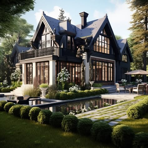 Modern English Manor Exterior, Traditional English Home Exterior, Two Story English Cottage, Tutor Homes Exterior English Cottages, German Tutor House, English Tudor House Exterior, Modern English House, Small Mansions, English Style Home