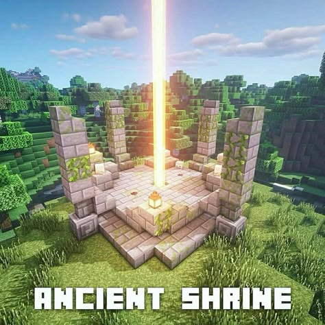 Random Minecraft Builds, Minecraft Shrine Ideas, Minecraft Sign Post, Minecraft Shrine, Beacon Minecraft, Minecraft Kale, Villa Minecraft, Construction Minecraft, Minecraft Building Guide