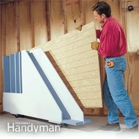 Garage Storage Projects: Plywood Rack Lumber Storage Rack, Plywood Storage, Lumber Rack, Lumber Storage, Garage Storage Racks, Garage Organize, Shop Storage, Shop Organization, Diy Garage