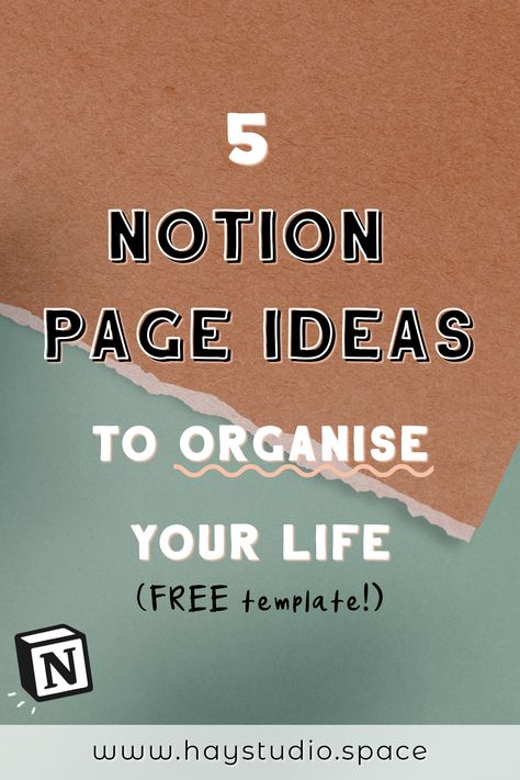 5 Notion Page Ideas to Organise Your Life (Free Template!) ⋆ HAY studio School Notion, Brain Template, Student Daily Planner, Daily Planner Book, Notion Ideas, Organise Your Life, Free Planner Templates, Second Brain, Notion Dashboard