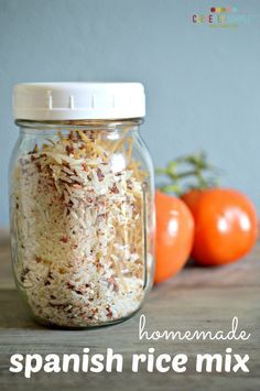 Spaghetti Rice, Homemade Spanish Rice, Mix In A Jar, Homemade Dry Mixes, Diy Mixes, Jar Recipes, Kitchen Staples, Homemade Pantry, Homemade Mixes