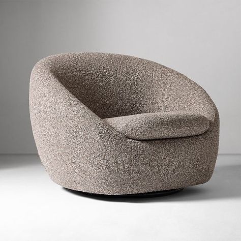 Living Room Furniture | West Elm Cozy Swivel Chair West Elm, Boucle Lounge Chair, Four Swivel Chair Conversation Area, High Back Swivel Chair, 4 Swivel Chairs Sitting Area, Home Office In Basement, Office In Basement, Cozy Swivel Chair, Comfy Lounge Chair