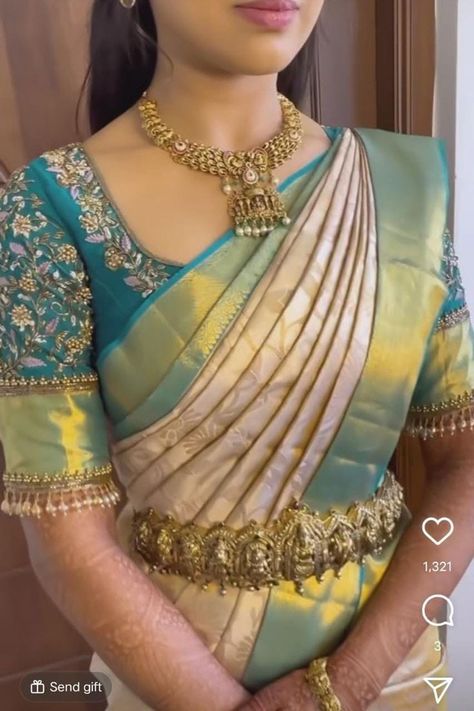 Engagement Bride Blouse Design, Muhurtham Saree Blouse Designs, Engagement Saree Blouse Designs, Purple Wedding Saree Brides, Blouse Designs Latest For Bride, Back Neck Designs For Blouses For Wedding, Aari Blouses Weddings, Muhurtham Blouse Designs, Blouse Design For Fancy Saree