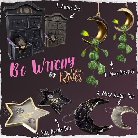 Be Witchy set | MoonRiver on Patreon October Decor, Los Sims 4 Mods, Minimalist Bloxburg, Sims Packs, The Sims 4 Pc, Sims 4 Bedroom, Sims 4 Clutter, House Bloxburg, The Sims 4 Packs