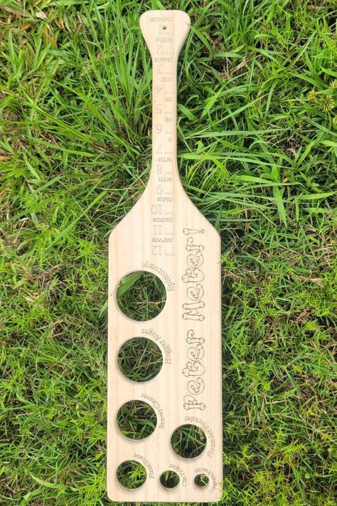 Large 24" Pine Spanking Paddle : Peter Meter! Impress your friends! Woo the ladies! Funny Wall Decor for Greek Life, Weddings, Bachelorette Parties, Anniversaries, Clubs, Birthdays, or the Bedroom! Paddle Decor, Paracord Projects Diy, Laser Cut Decor, Wood Furniture Plans, Funny Wall Decor, Wooden Paddle, Funny Gifts For Men, Stylish Wall Art, Gag Gifts Funny