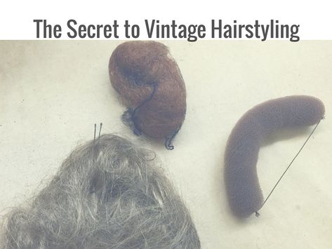 Vintage Hairstyle Tutorial, Vintage Hairstyles For Long Hair Tutorial, Vintage Hairstyles Tutorial Long, Vintage Bun Tutorial, Vintage Updo Tutorial, Gibson Roll, 18th Century Hairstyles, Hair Rat, Waist Length Hair