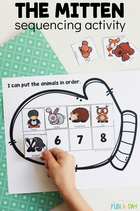 The Mitten Sequencing Free, The Mitten Characters Printable Free, The Mitten Animals Free Printable, Jan Brett Activities Preschool, The Mitten Activities Preschool, The Mitten Sequencing, The Mitten Preschool, The Mitten Book Activities, The Mitten Activities