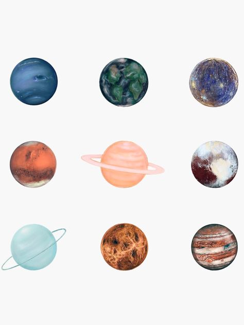 "solar system planets" Sticker by acamille28 | Redbubble Vintage Stickers, Solar System Crafts, Planet Design, Solar System Planets, Sticker Design Inspiration, Pop Stickers, Free Printable Planner Stickers, Diy Journal Books, Scrapbook Stickers Printable