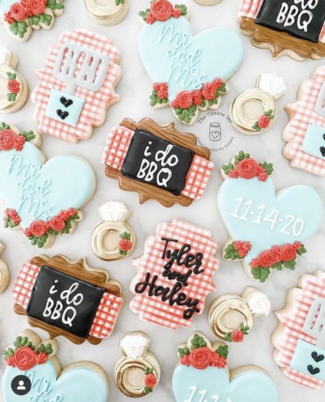 Jack And Jill Cake Ideas, I Do Bbq Ideas Showers Couple, Honey Do Shower Cookies, I Do Bbq Cupcakes, Summer Themed Engagement Party, Jack And Jill Engagement Party, Bridal Shower Bbq Theme, I Do Bbq Desserts, Couples Shower Bbq Theme