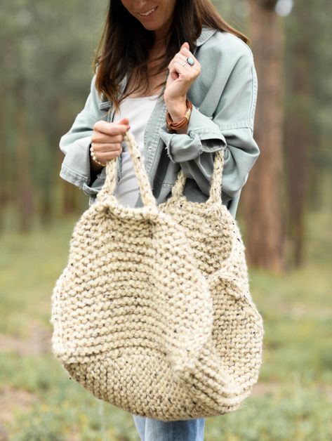 Knitting Tote Bag Pattern, Knit Bag Pattern, Chunky Knit Bag, Easy Tote Bag, Knitting Bag Pattern, Crochet Boho Bag, Knit Purse, Knit Bag, Knitting Tote Bag