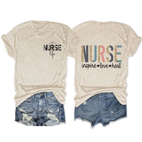 PRICES MAY VARY. 65% Cotton Imported ✈Shipping Time:8-15 Days closure Pull On closure Tips:Runs Small,Order A Size Up SOFT FABRIC: Made from 65%cotton,35%polyester.High quality,breathable and skin-friendly to wear.The Material can provide a comfy and soft wearing experience for you. FEATURE :funny nurse saying shirt,Round Neck,Short Sleeve，Fashion Letter Graphic Design,Letter Printed,Casual Style,Chic Comfy.womens short sleeve tops,casual short sleeve t-shirt.every design can make you feel comfo Nurse Tshirts Ideas, Nurse Shirts Ideas, Nurse Life Shirt Ideas, Letter Graphic Design, Nurse T Shirts, Nursing Student Tshirt Designs, Registered Nurse Shirt Ideas, Nurse Tshirts, Funny Nurse Shirts Zazzle