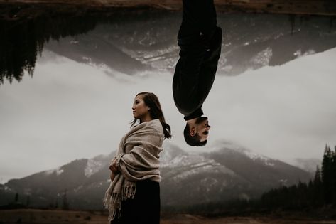 Epic and cool double exposure for engagement, Elopement, and wedding photography | Oregon and Washington elopement photographer | Henrysdiary | Henry Tieu photography Photo Prewedding, Creative Couples Photography, Wedding Fotos, Mountain Couple, Double Exposure Photography, Fun Engagement Photos, Pre Wedding Shoot Ideas, Pre Wedding Photoshoot Outdoor, Wedding Photoshoot Poses